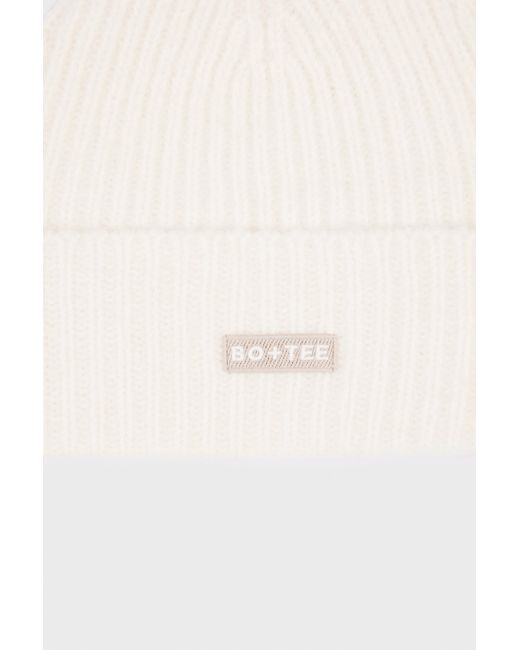 BO+TEE Natural Ribbed Knit Beanie Hat