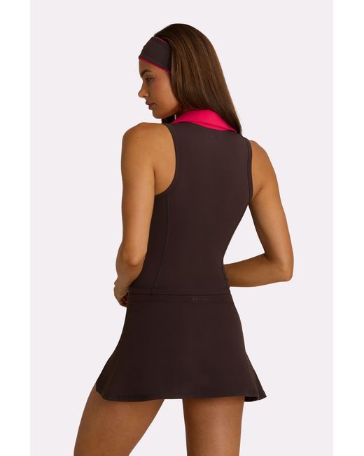 BO+TEE Brown Soft Active Collared Tank Top