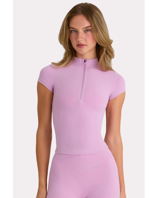 BO+TEE Pink Soft Active Quarter-Zip Top