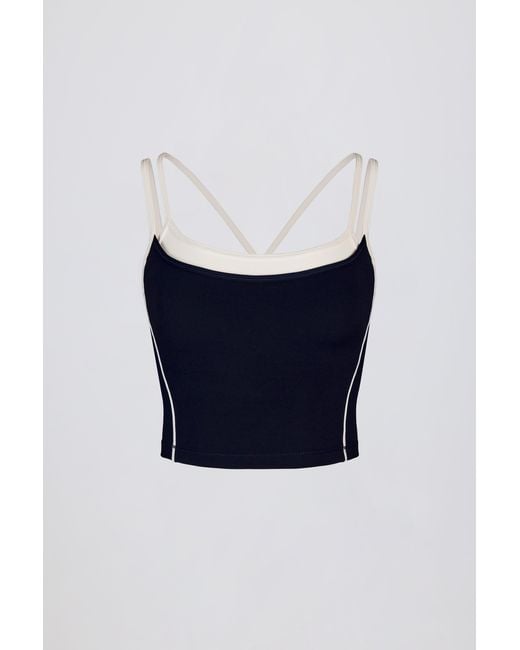 BO+TEE Blue Soft Active Layered Tank Top