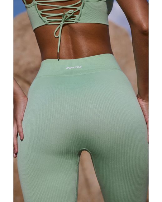 BO+TEE Green High Waist Flexirib Leggings