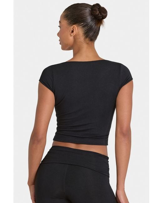 BO+TEE Black Buttercloud Crop Top