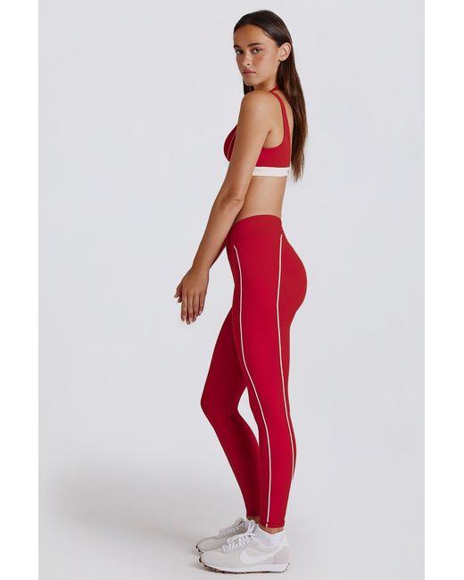 BO+TEE Red Soft Active Contrast Leggings