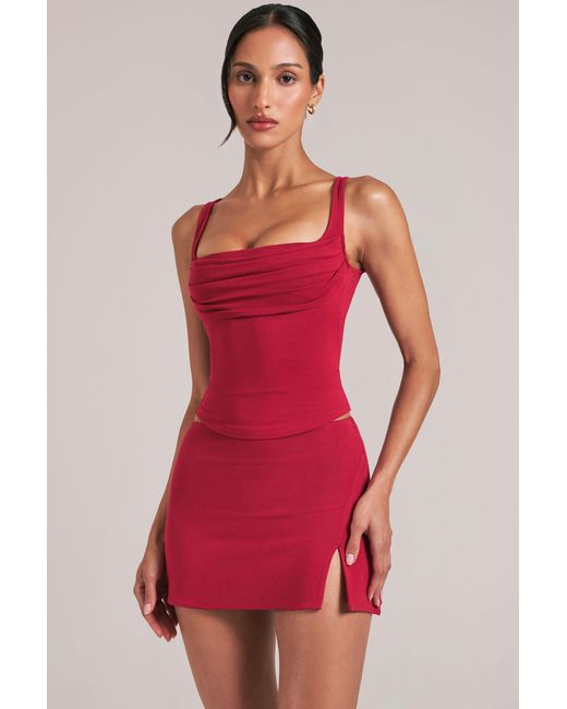Oh Polly Red Square-Neck Top