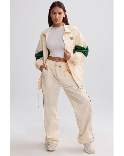 BO+TEE Natural Oversized Colourblock Track Jacket