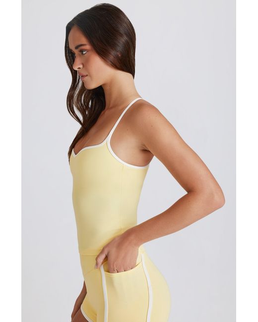 BO+TEE Yellow Soft Active Cross-Back Tank Top