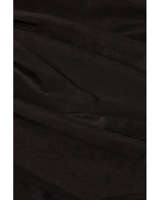 Oh Polly Black Metallic Ruffle Low-Rise Flared Trousers
