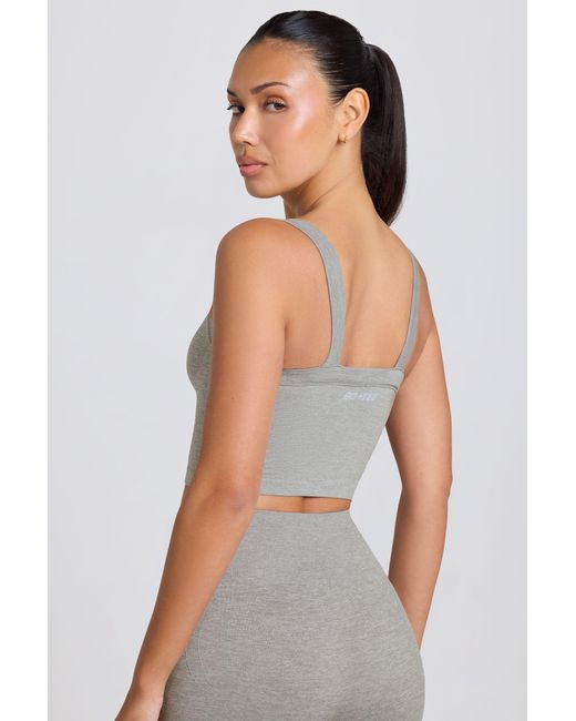 BO+TEE Gray Super Sculpt Seamless Longline Camisole Top
