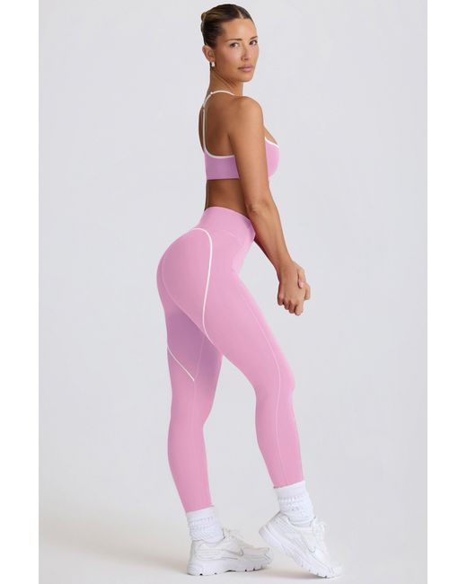 BO+TEE Pink Soft Active Mid-Rise Leggings