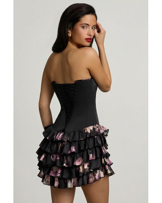 Oh Polly Multicolor Strapless Ruffled Tiered Corset Mini Dress