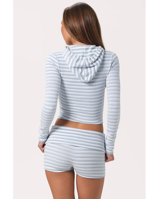 BO+TEE Blue Ribbed Jersey Mini Shorts