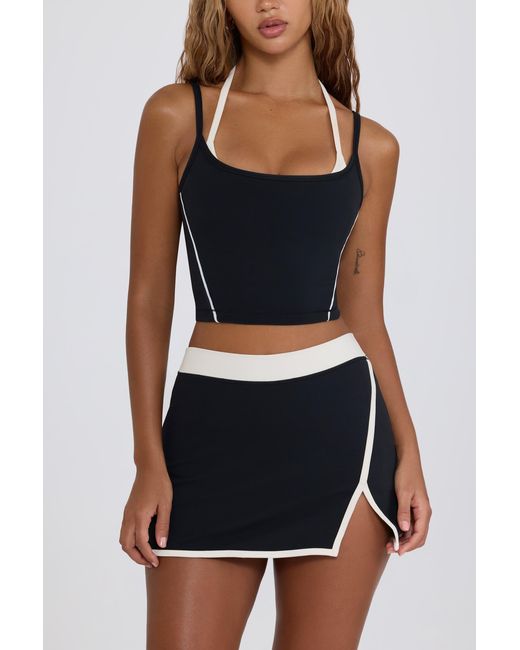 BO+TEE Black Soft Active Layered Cropped Tank Top