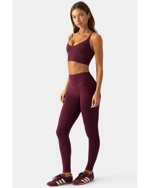 BO+TEE Red Soft Active Full-Length Leggings