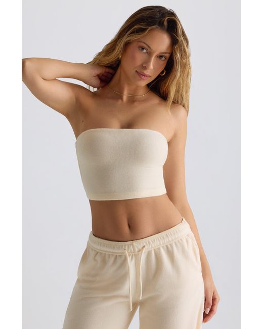 BO+TEE White Brushed Jersey Bandeau Top