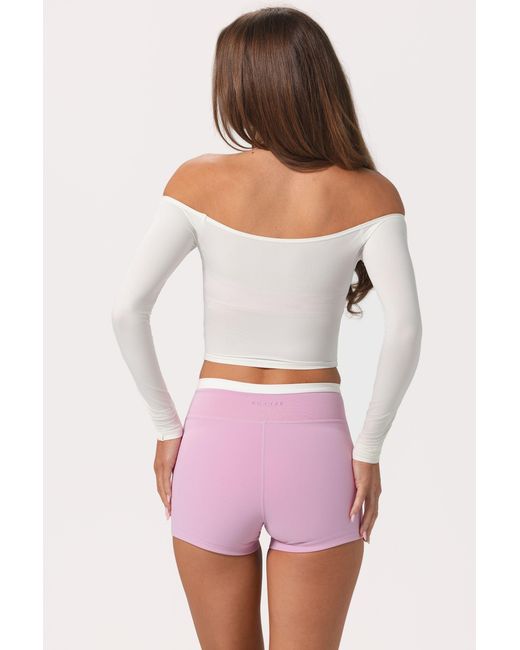 BO+TEE White Soft Jersey Off-Shoulder Top