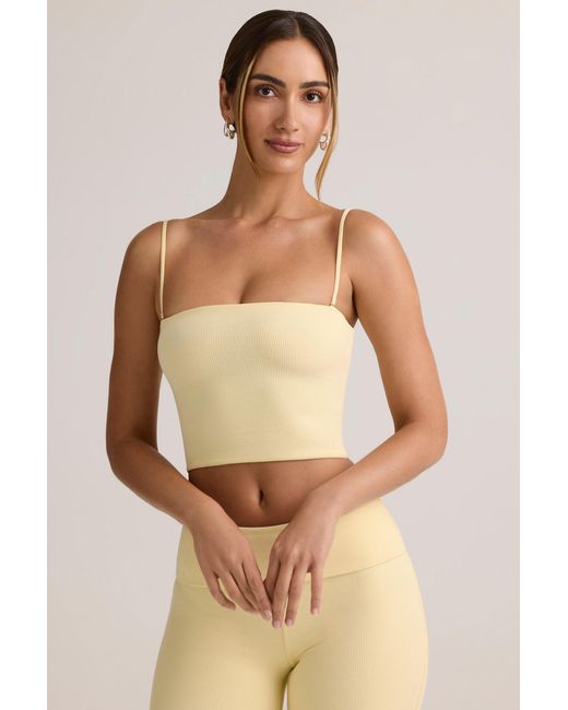 Oh Polly Yellow Modal Strapless Crop Top