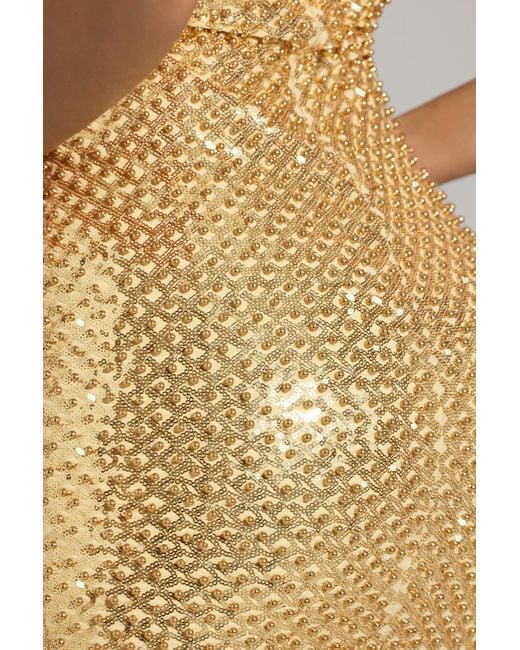 Oh Polly Metallic Embellished Mini Dress