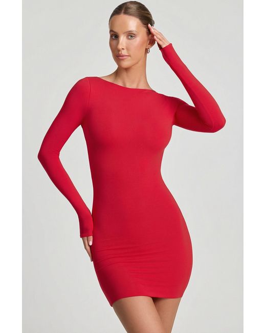 Oh Polly Red Open-Back Bodycon Mini Dress