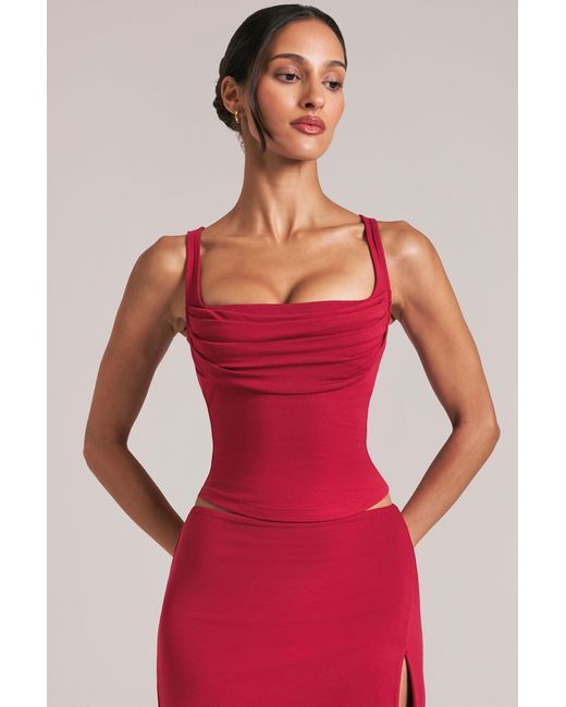 Oh Polly Red Square-Neck Top