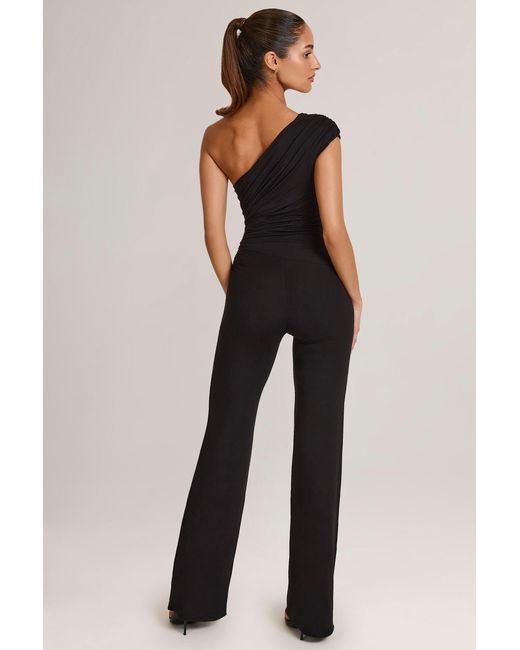 Oh Polly Black Modal One-Shoulder Jumpsuit
