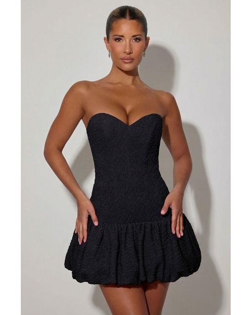 Oh Polly Black Cut-Out Bubble Hem Corset Mini Dress