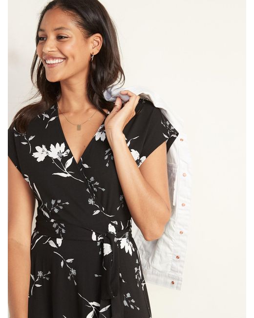 old navy black wrap dress