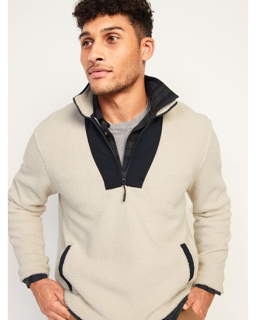 Download Old Navy Fleece Cozy Sherpa Half-zip Mock-neck Sweatshirt ...
