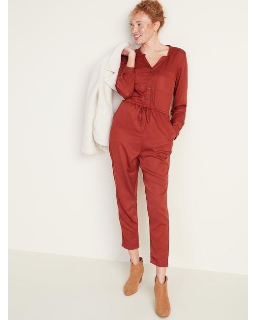 red utility suit