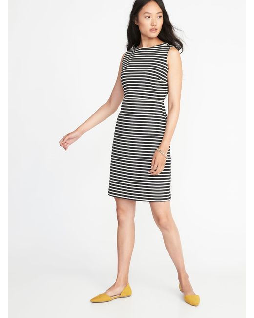 sleeveless ponte knit sheath dress