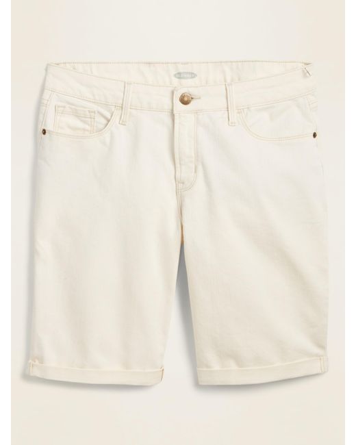 white bermuda jean shorts