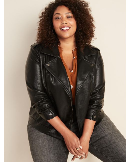 plus size black moto jacket