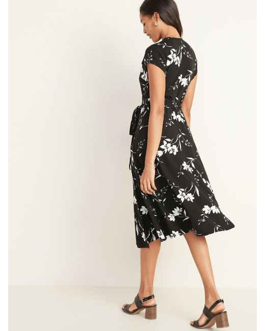 old navy black wrap dress