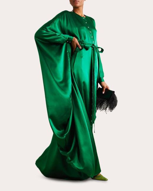 SemSem Green Belted Silk Kaftan