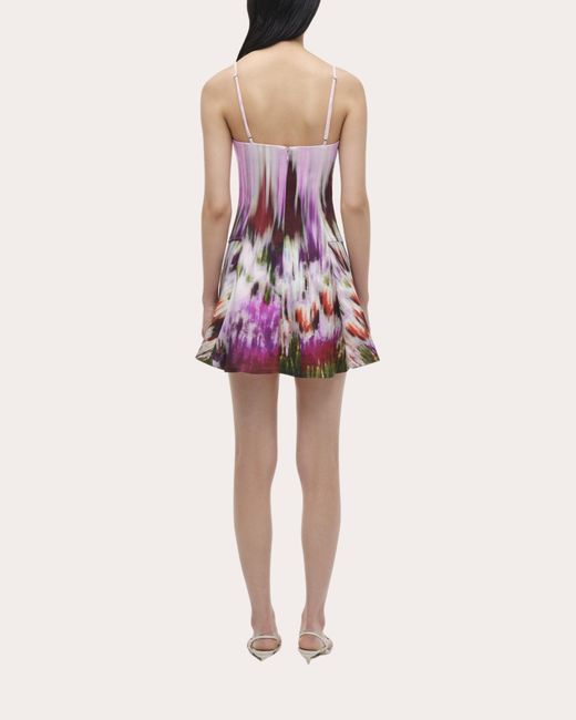 Jonathan Simkhai Pink Judie Abstract Sateen Fit & Flare Mini Dress