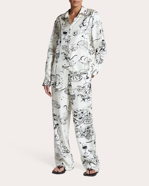 Asceno White London Pajama Top