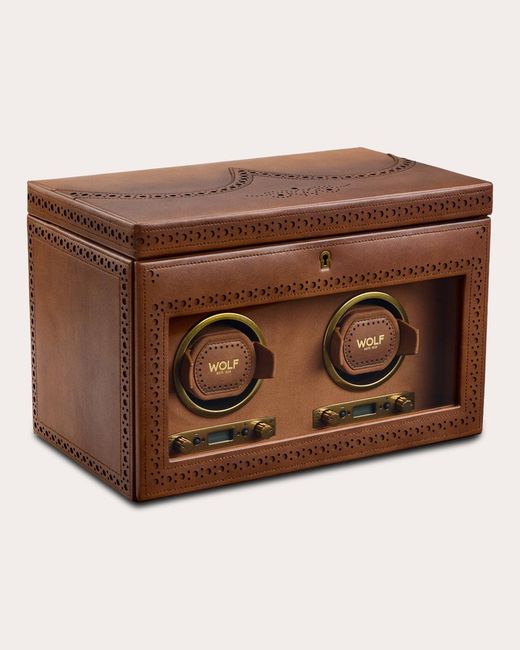 Wolf Brown Brogue Double Watch Winder