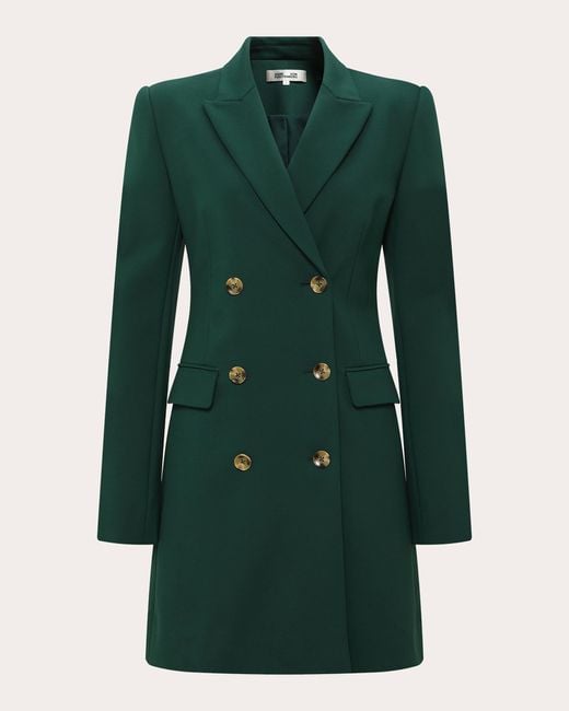 Diane von Furstenberg Green Virginia Blazer Dress