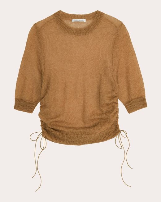 CECILIE BAHNSEN Natural Videl Shirred Wool Knit Pullover
