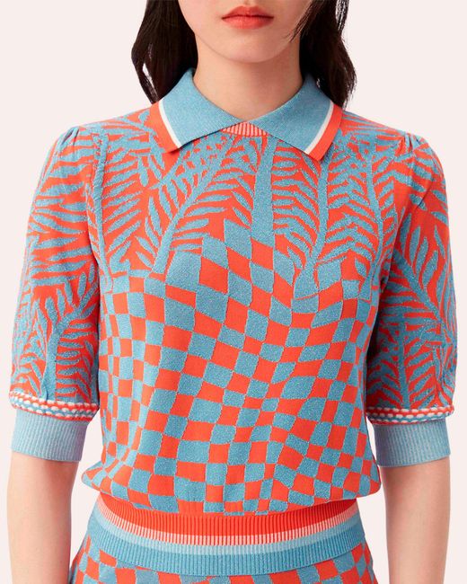Diane von Furstenberg Red Bryce Sweater Viscose/nylon/polyester