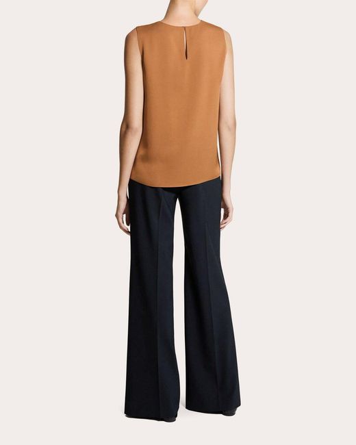 Theory Brown Silk Georgette Shell Top