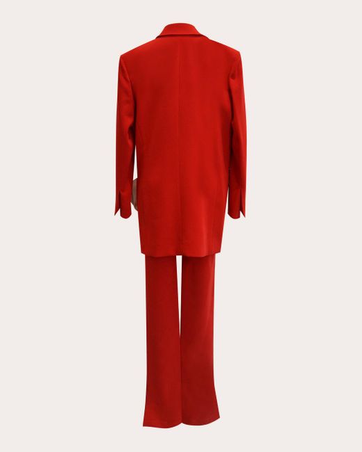Rayane Bacha Red Kelly Suit Set