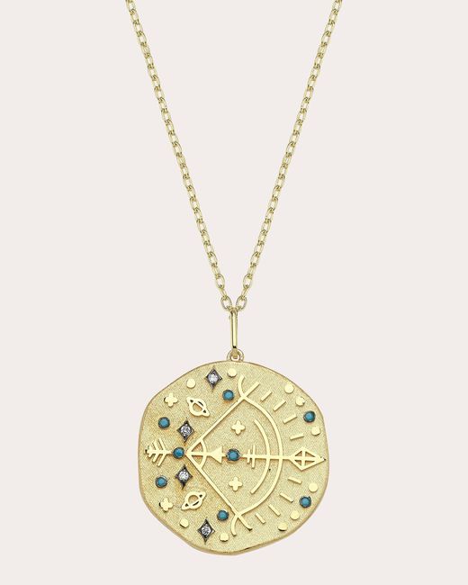 Charms Company Metallic Turquoise Sagittarius Zodiac Pendant Necklace