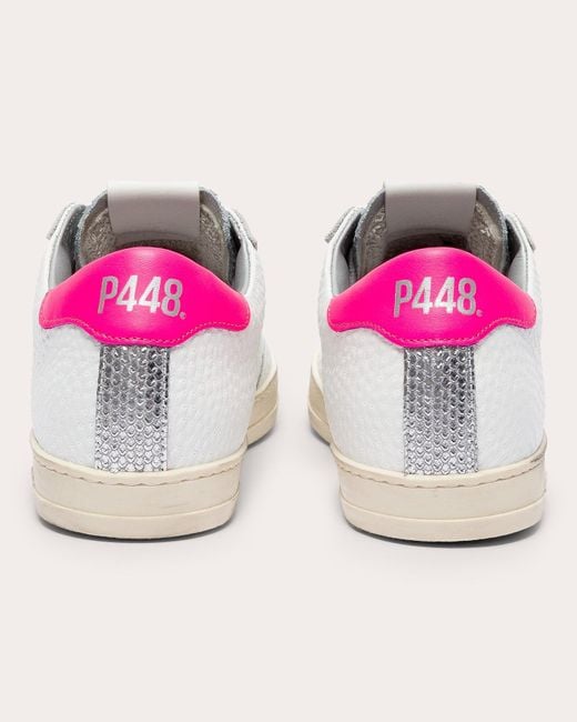P448 White John Peakary Platform Sneaker Leather/rubber/cotton