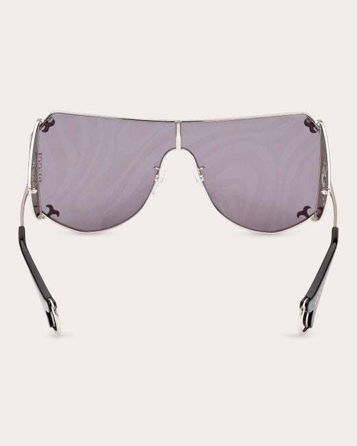 Emilio Pucci Gray Swirl Fishtail Ep0209 Shield Sunglasses