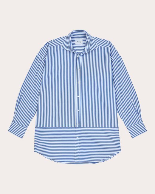 With Nothing Underneath Blue The Molly Fine Poplin Shirt