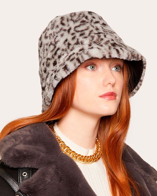 Eugenia Kim Brown Women's Charlie Leopard Print Bucket Hat