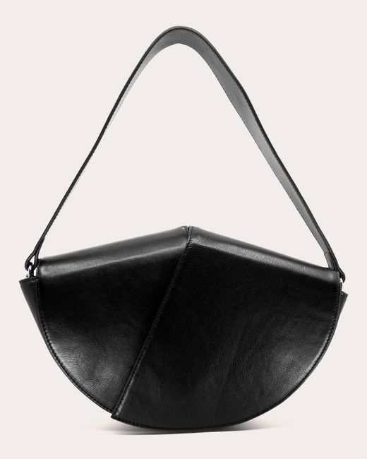 STUDIO AMELIA Black Stingray Midi Shoulder Bag