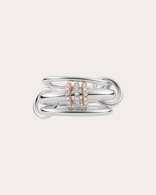 Spinelli Kilcollin Natural Gemini Pavé Diamond Tri-tone Linked Ring