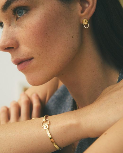 Statement Paris Natural Diamond & 18K Rivet Bangle