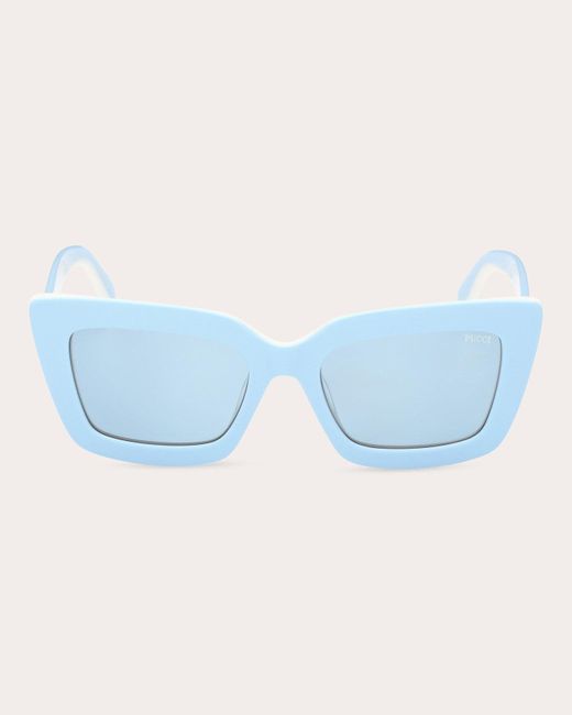 Emilio Pucci Blue Shiny Azure & Turquoise Square Sunglasses